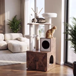 Katzenbaum mit Katzenklo BONITA 145 cm