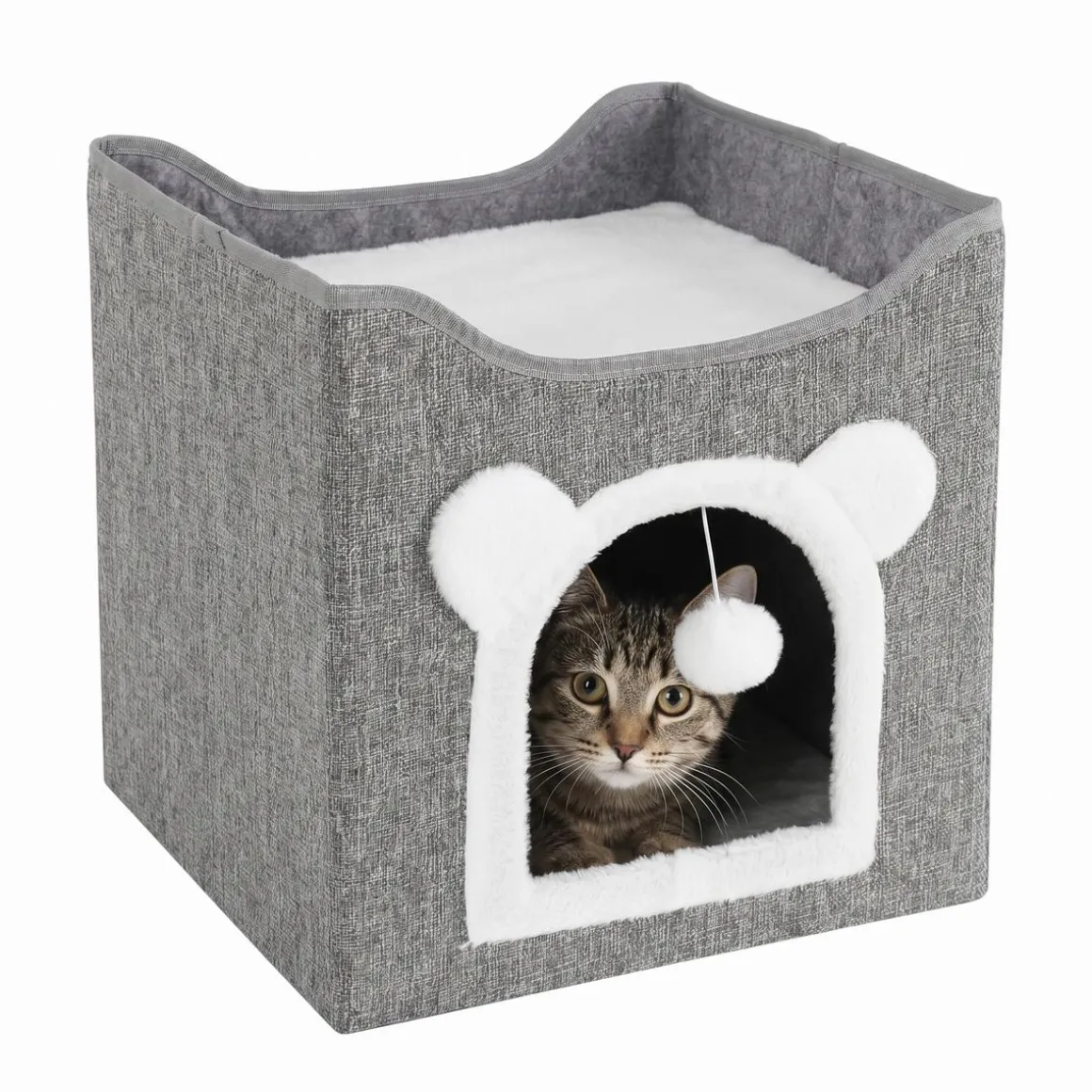 Katzenbett Höhle faltbar 42 x 42 x 36 cm grau