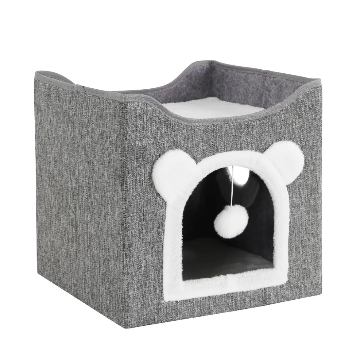 Katzenbett Höhle faltbar 42 x 42 x 36 cm grau