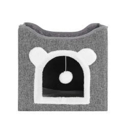 Katzenbett Höhle faltbar 42 x 42 x 36 cm grau