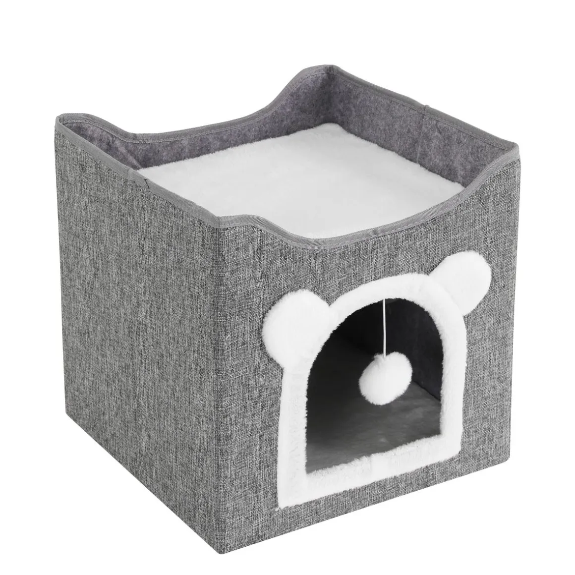 Katzenbett Höhle faltbar 42 x 42 x 36 cm grau