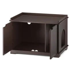 Katzenhaus für Katzentoilette 75 x 52 cm dunkelbraun