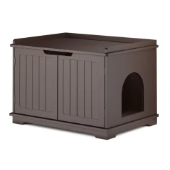 Katzenhaus für Katzentoilette 75 x 52 cm dunkelbraun