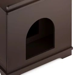 Katzenhaus für Katzentoilette 75 x 52 cm dunkelbraun