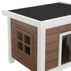 Katzenhaus Outdoor Holz 57 x 45 x 43 cm natur/weiss