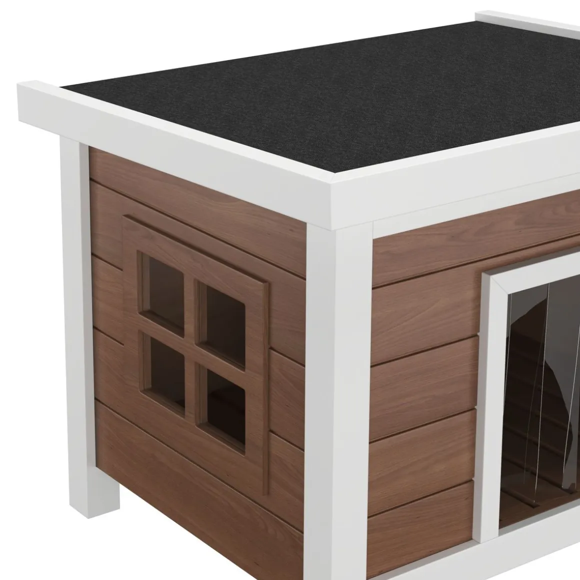 Katzenhaus Outdoor Holz 57 x 45 x 43 cm natur/weiss