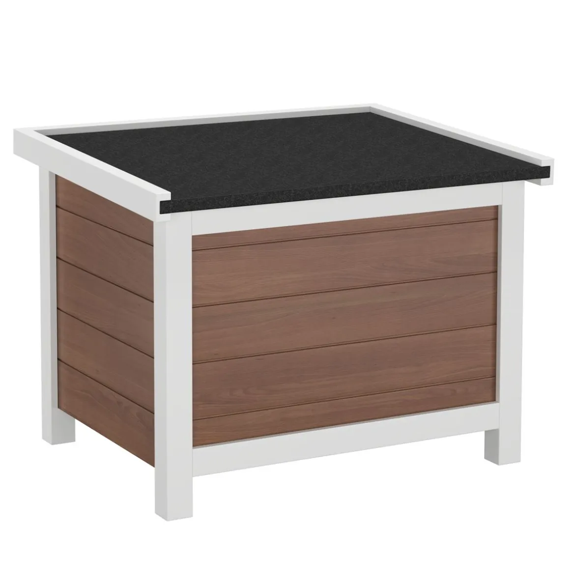Katzenhaus Outdoor Holz 57 x 45 x 43 cm natur/weiss