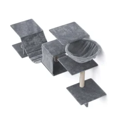 Katzenkletterwand Set DAYANA 4-teilig grau