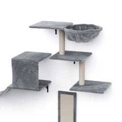 Katzenkletterwand Set DAYANA 4-teilig grau
