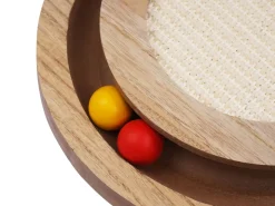 Katzenspielzeug Kratzbrett mit Kugelbahn 28 cm braun