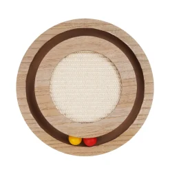 Katzenspielzeug Kratzbrett mit Kugelbahn 28 cm braun