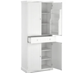 Küchenbuffet Hochschrank 76 x 182 cm weiss