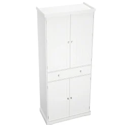 Küchenbuffet Hochschrank 76 x 182 cm weiss
