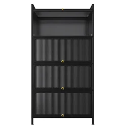 Küchenregal Metall 70 x 142 cm schwarz