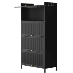 Küchenregal Metall 70 x 142 cm schwarz