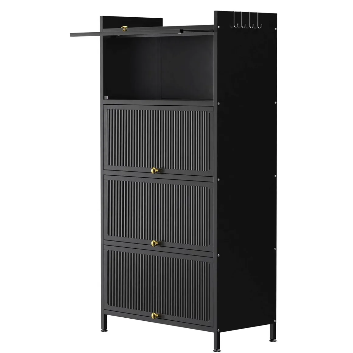 Küchenregal Metall 70 x 142 cm schwarz