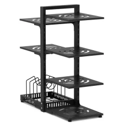 Küchenregal Pfannenhalter Metall 7 Etagen 51 x 21 x 53 cm schwarz