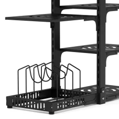 Küchenregal Pfannenhalter Metall 7 Etagen 51 x 21 x 53 cm schwarz