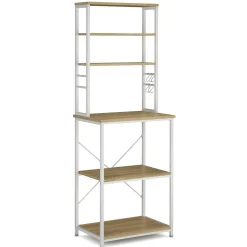 Küchenregal 60 x 167 x 40 cm hellbraun/weiss