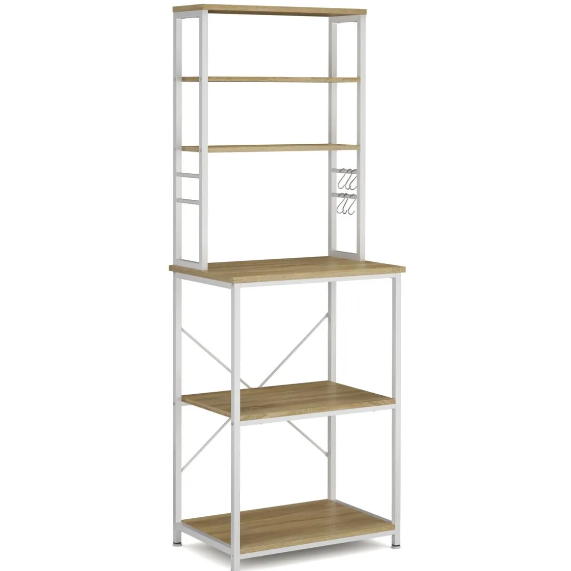 Küchenregal 60 x 167 x 40 cm hellbraun/weiss