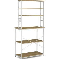 Küchenregal 80 x 167 x 40 cm hellbraun/weiss | GONSER.CH