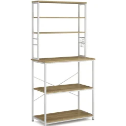 Küchenregal 80 x 167 x 40 cm hellbraun/weiss | GONSER.CH