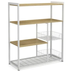 Küchenregal 80 x 97 x 35 cm hellbraun/weiss