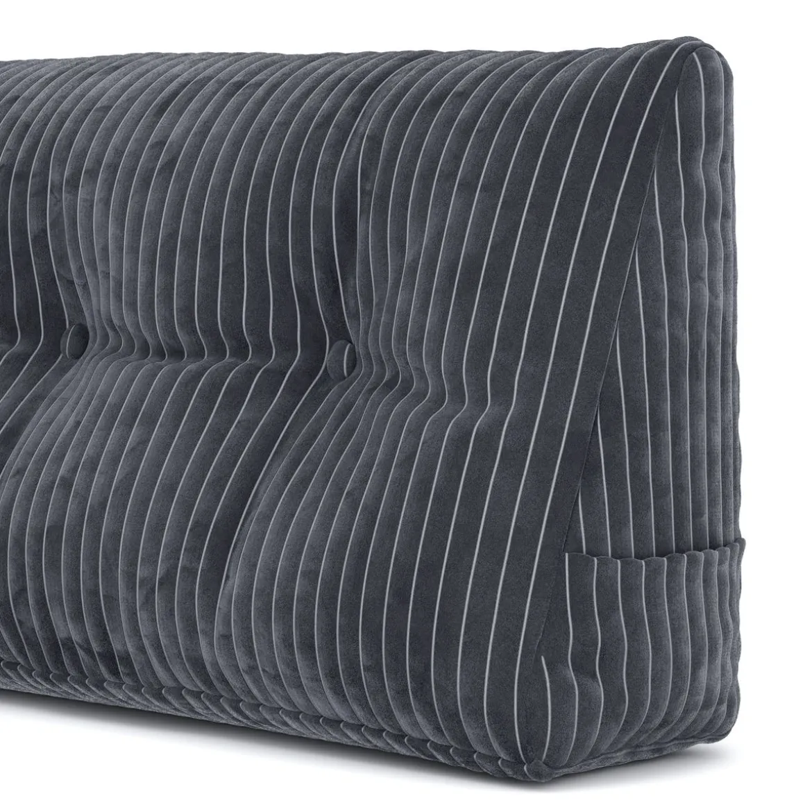 Keilkissen Samt 150 x 20 x 50 cm anthrazit
