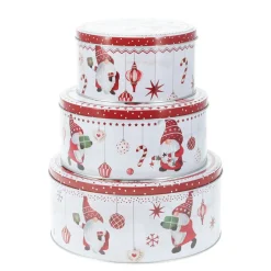 Keksdose Set Weihnachten rund 3-teilig bunt