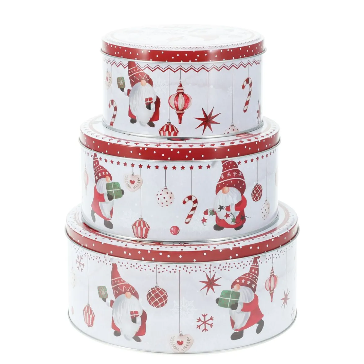 Keksdose Set Weihnachten rund 3-teilig bunt