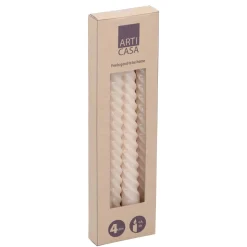 Kerzen gedreht 29 cm weiss 4er Set
