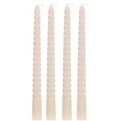 Kerzen gedreht 29 cm weiss 4er Set