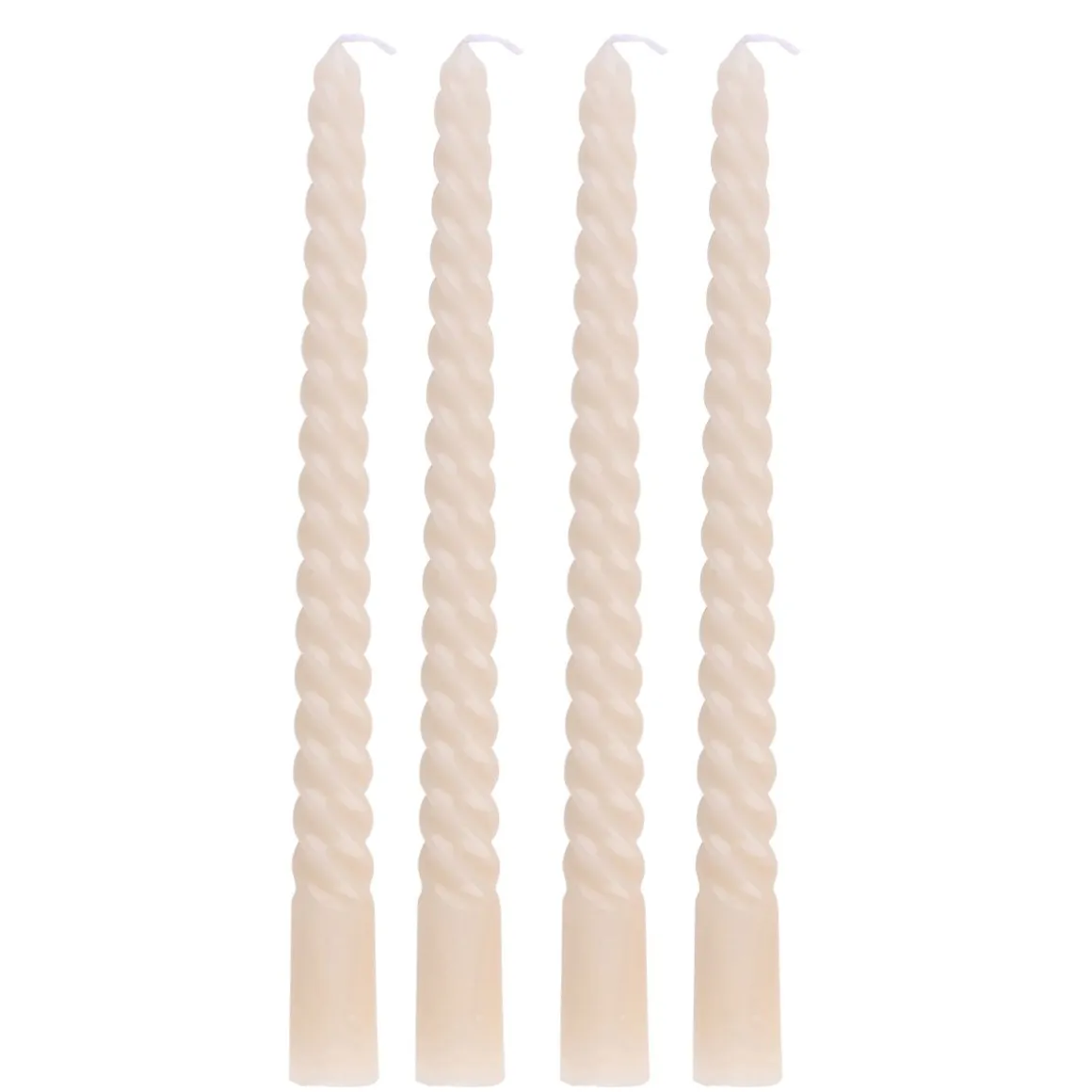 Kerzen gedreht 29 cm weiss 4er Set