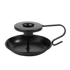 Kerzenhalter Metall 6 cm 2er Set schwarz