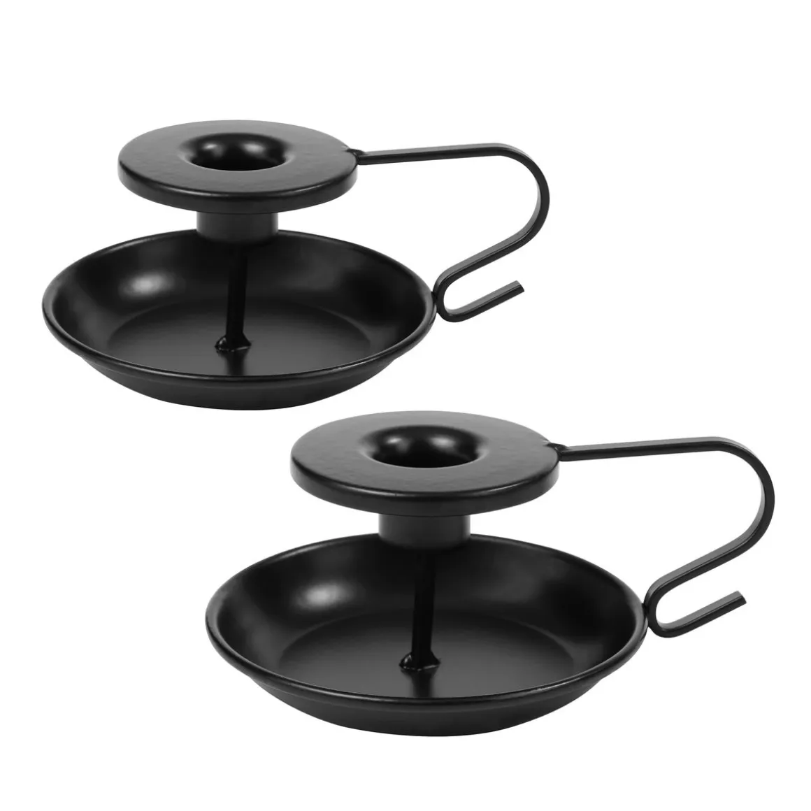Kerzenhalter Metall 6 cm 2er Set schwarz