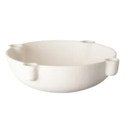Kerzenständer mit Schale für 4 Kerzen 24 cm weiss