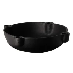 Kerzenständer mit Schale für 4 Kerzen 24 cm schwarz