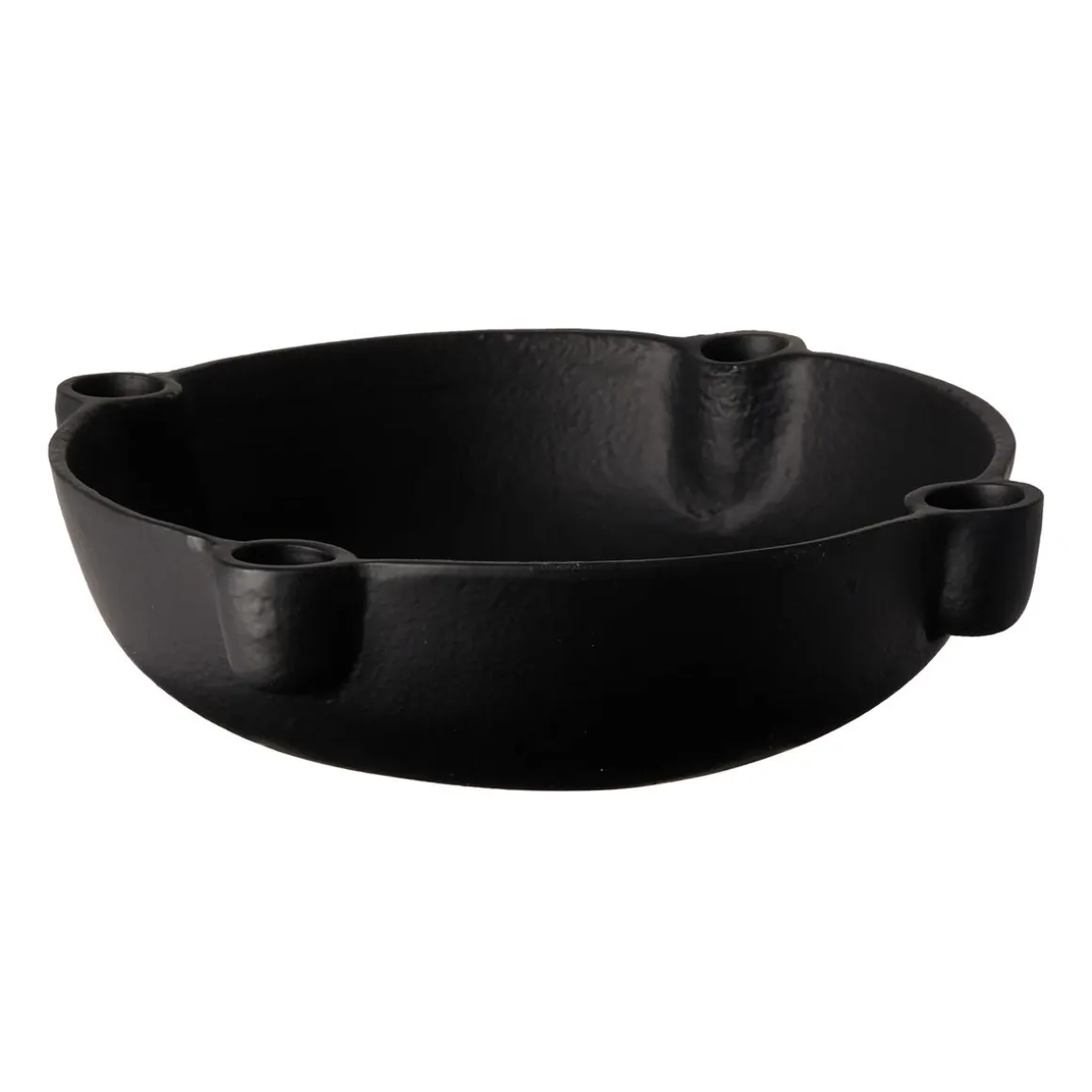 Kerzenständer mit Schale für 4 Kerzen 24 cm schwarz