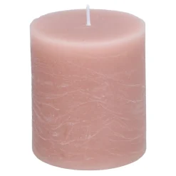Kerze rustikal 7 x 8 cm rosa