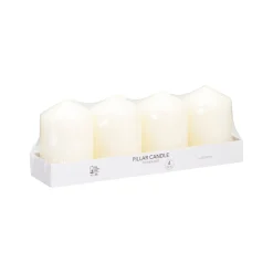 Kerze 7 x 10 cm 4er Set cremeweiss