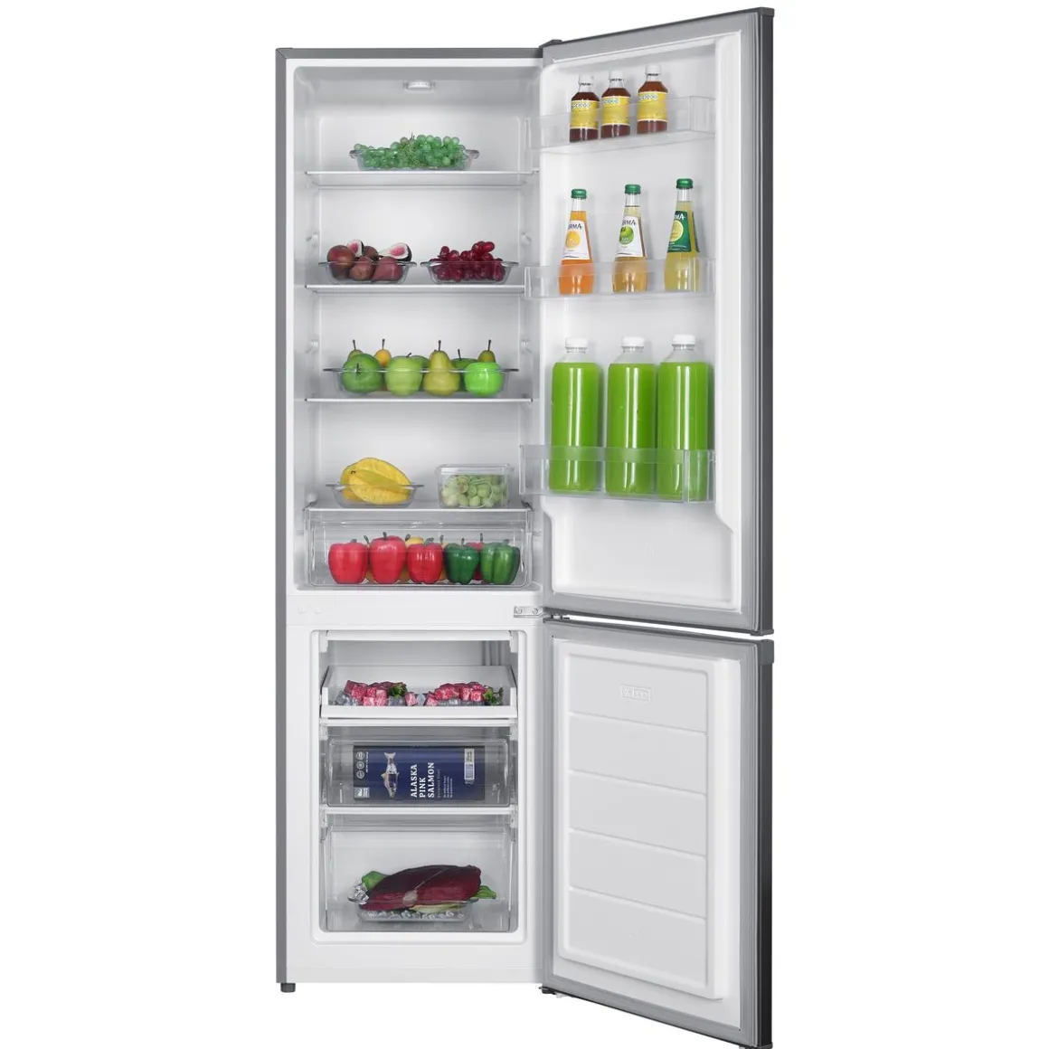 Kühlschrank mit Gefrierer 260L silbergrau