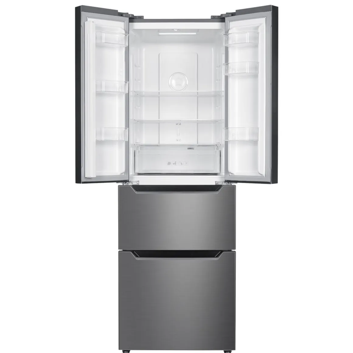 Kühlschrank mit Gefrierer 320L silbergrau
