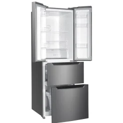 Kühlschrank mit Gefrierer 320L silbergrau