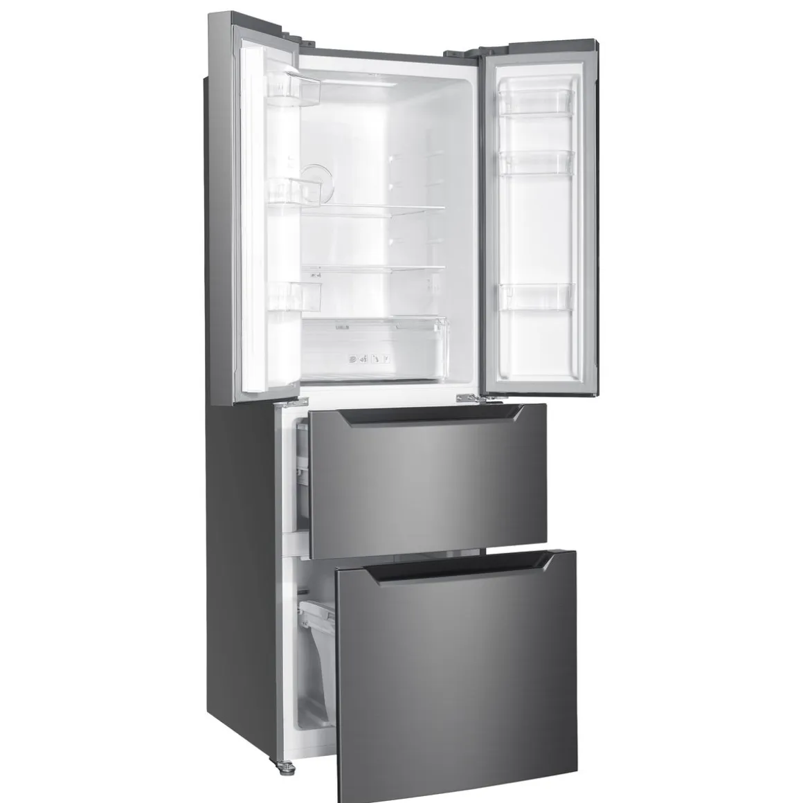 Kühlschrank mit Gefrierer 320L silbergrau
