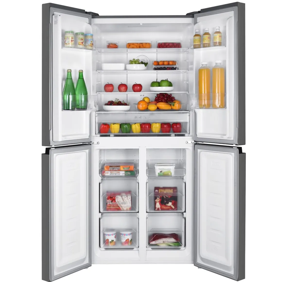Kühlschrank mit Gefrierer 362L silbergrau
