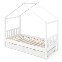 Kinderbett BEMBY mit 2 Schubladen 80 x 160 cm weiss