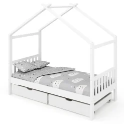 Kinderbett BEMBY mit 2 Schubladen 80 x 160 cm weiss