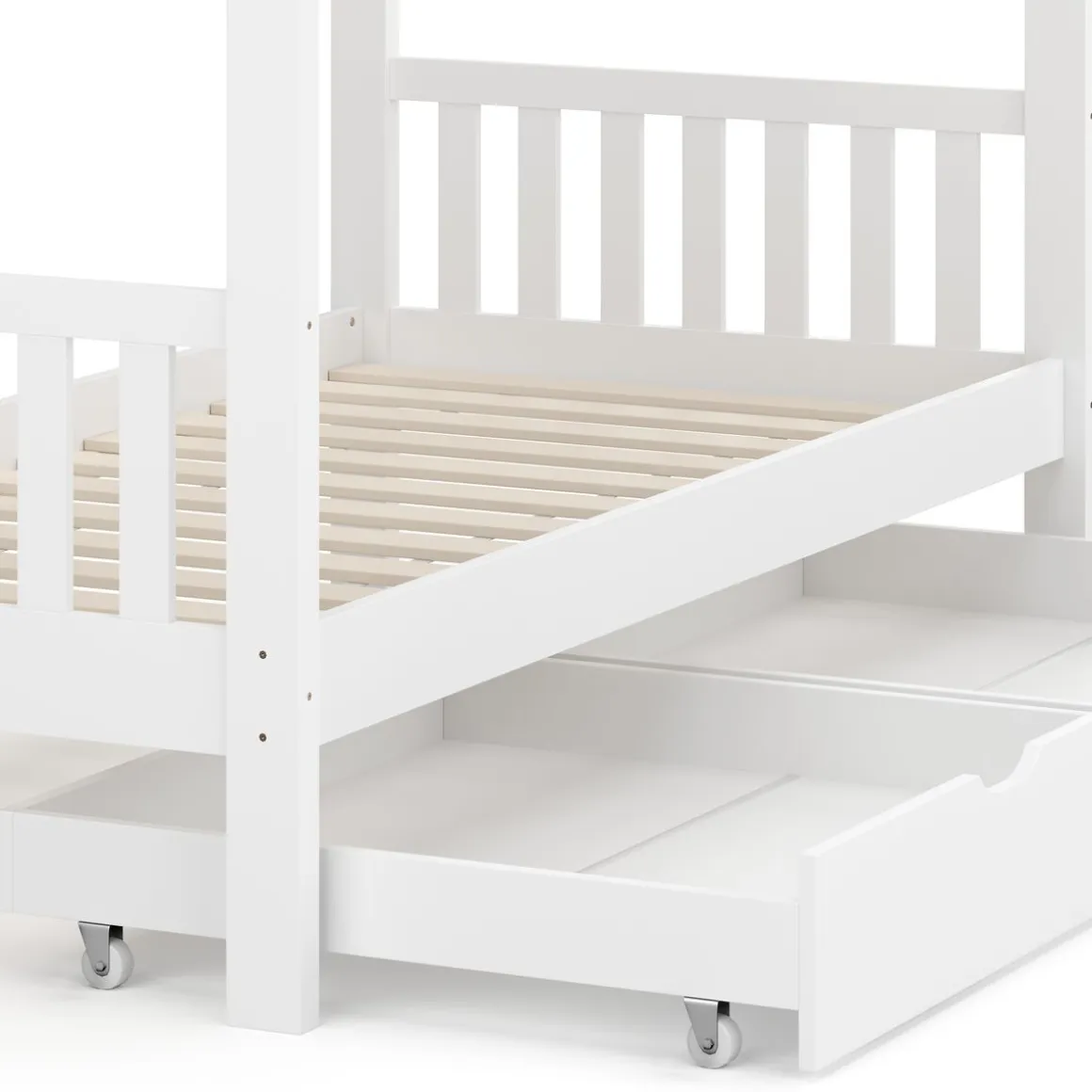 Kinderbett BEMBY mit 2 Schubladen 80 x 160 cm weiss