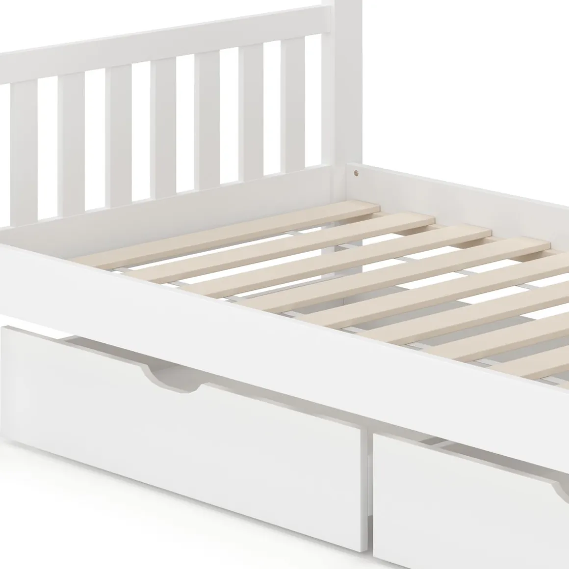 Kinderbett BEMBY mit 2 Schubladen 80 x 160 cm weiss