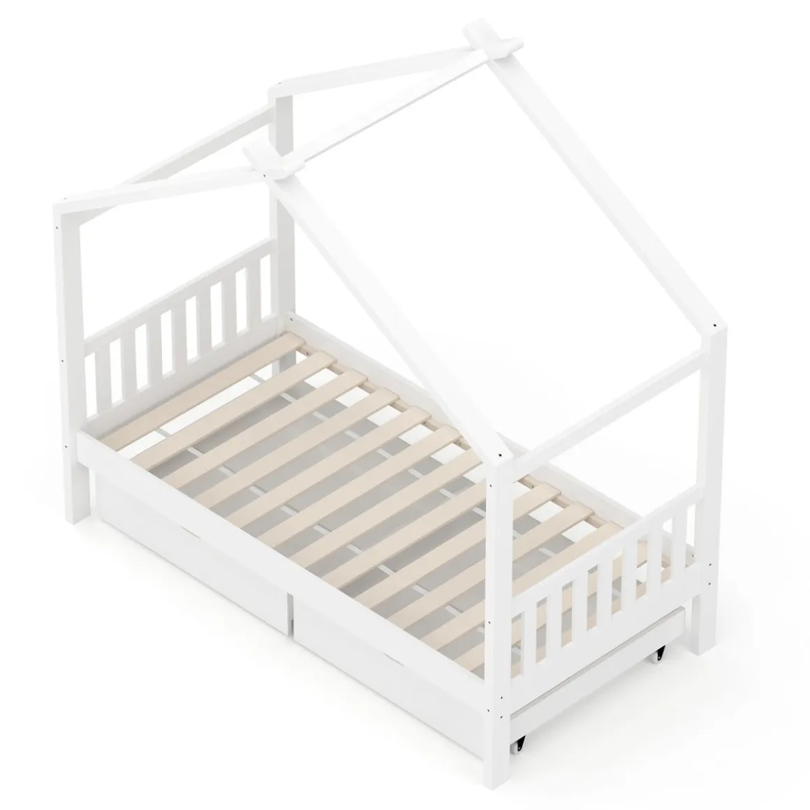 Kinderbett BEMBY mit 2 Schubladen 80 x 160 cm weiss